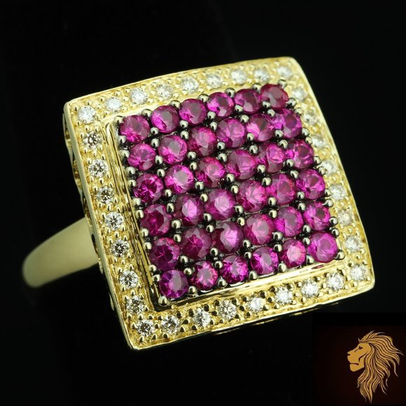 EFFY / 3 CT Diamond & AAA Ruby ring / 3D design / top quality